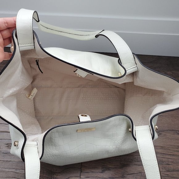 Kate Spade Leather Tote Bag White Croc Pattern - Picture 7 of 10